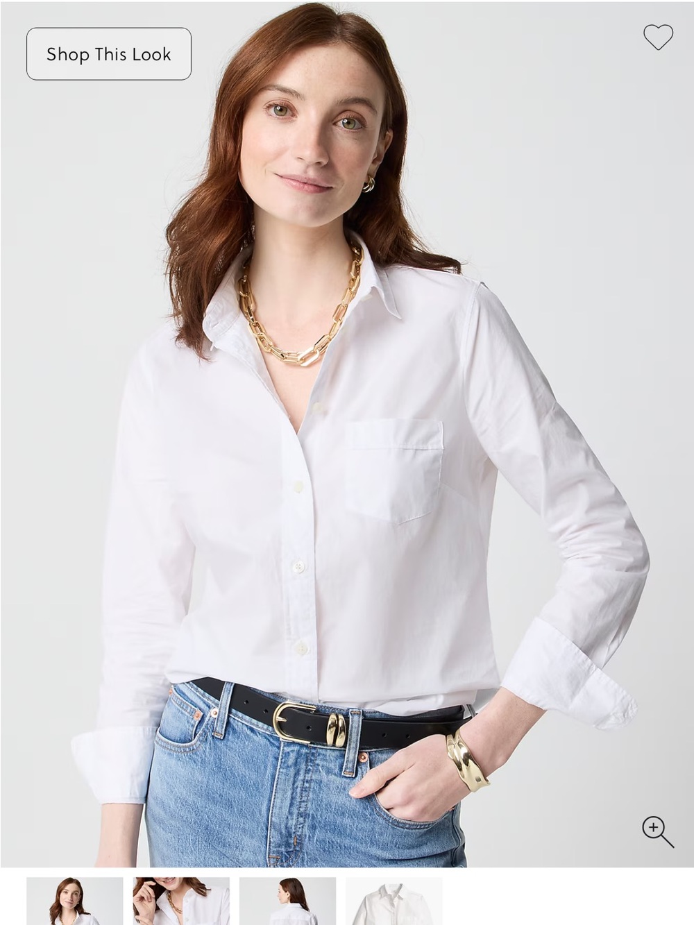 Button-up cotton poplin shirt in signature fit